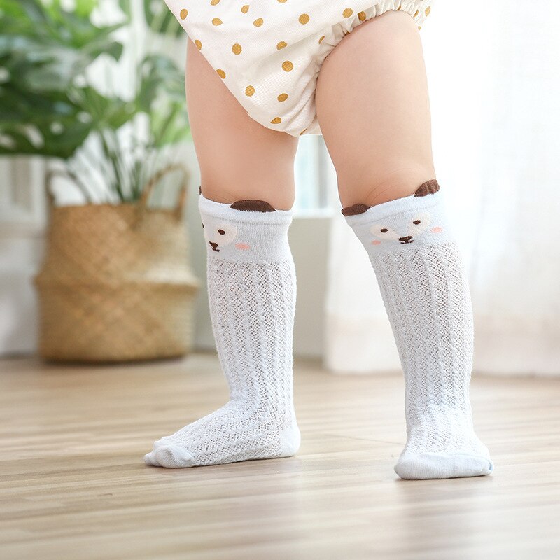 Calcetines de calcetín hasta la rodilla para recién nacido, calcetines de bebé niña y niño, antideslizantes, con dibujos de gato, zorro, calentadores de piernas para recién nacidos, calcetín largo cálido infantil: 1