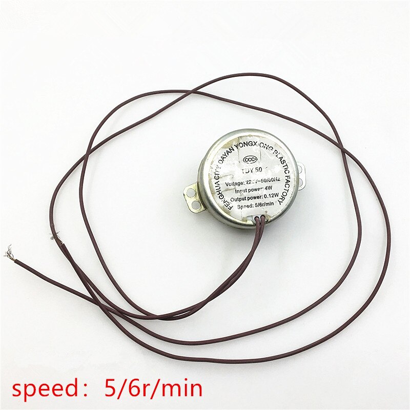 Motor síncrono para ventilador eléctrico, dispositivo de vibración TDY50 de 220V, 50/60Hz, 5/6r/min, 4W de potencia, Motor sincrónico de imán permanente, 1 unidad