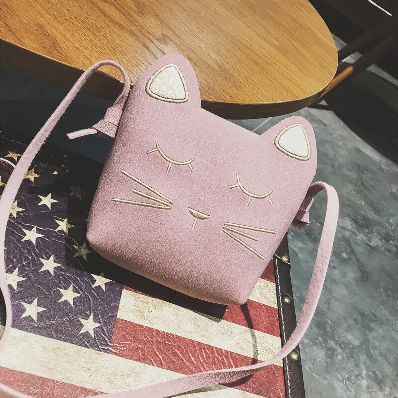 Bolso pequeño de ante de imitación para bebé y gato, bandolera pequeña de ante de imitación, monedero para chica, Mini bolso de hombro: Rosa