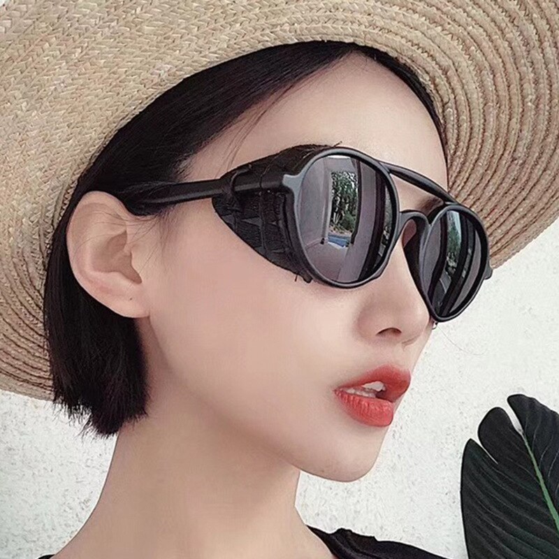 Gothic Round Hollow Steampunk Sunglasses Vintage Men Goggles Sunglass Steam Punk Women Sun Glasses Classical Twin-Beams Glasses