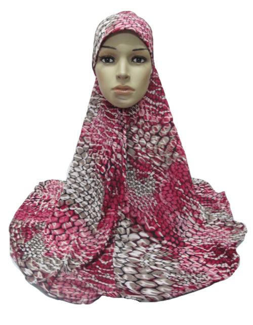 Chapeau Khimar avec Hijab pour femmes musulmanes, 1 pièce, tête arabe, col complet, châle pour la prière du Ramadan du moyen-orient, Niqab,: Rose Rouge
