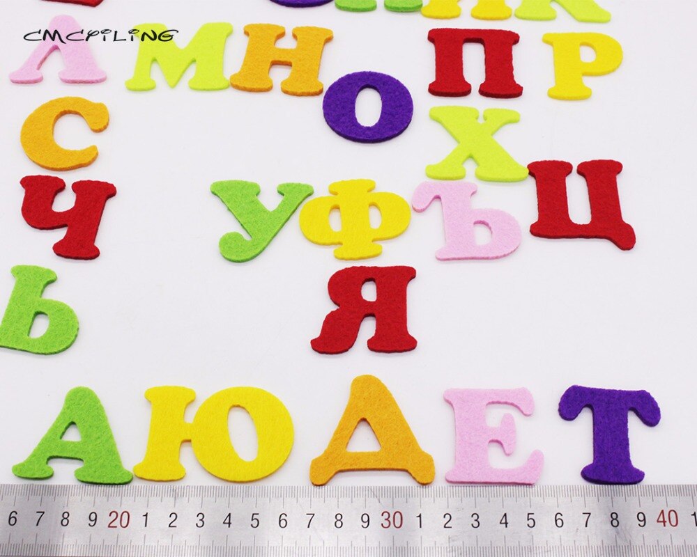 CMCYILING-alfabeto de fieltro grueso de 3mm de dibujos animados, alfabeto para coser, álbum de recortes, trabajo hecho a mano, juguete para niños, decoración del hogar, paquete de letras artesanales de fieltro, 33 Uds.