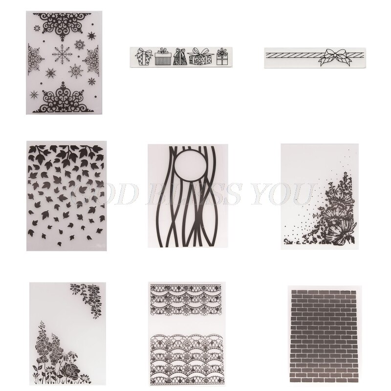 Various Patterns Embossing Folder Stencil Template... – Grandado