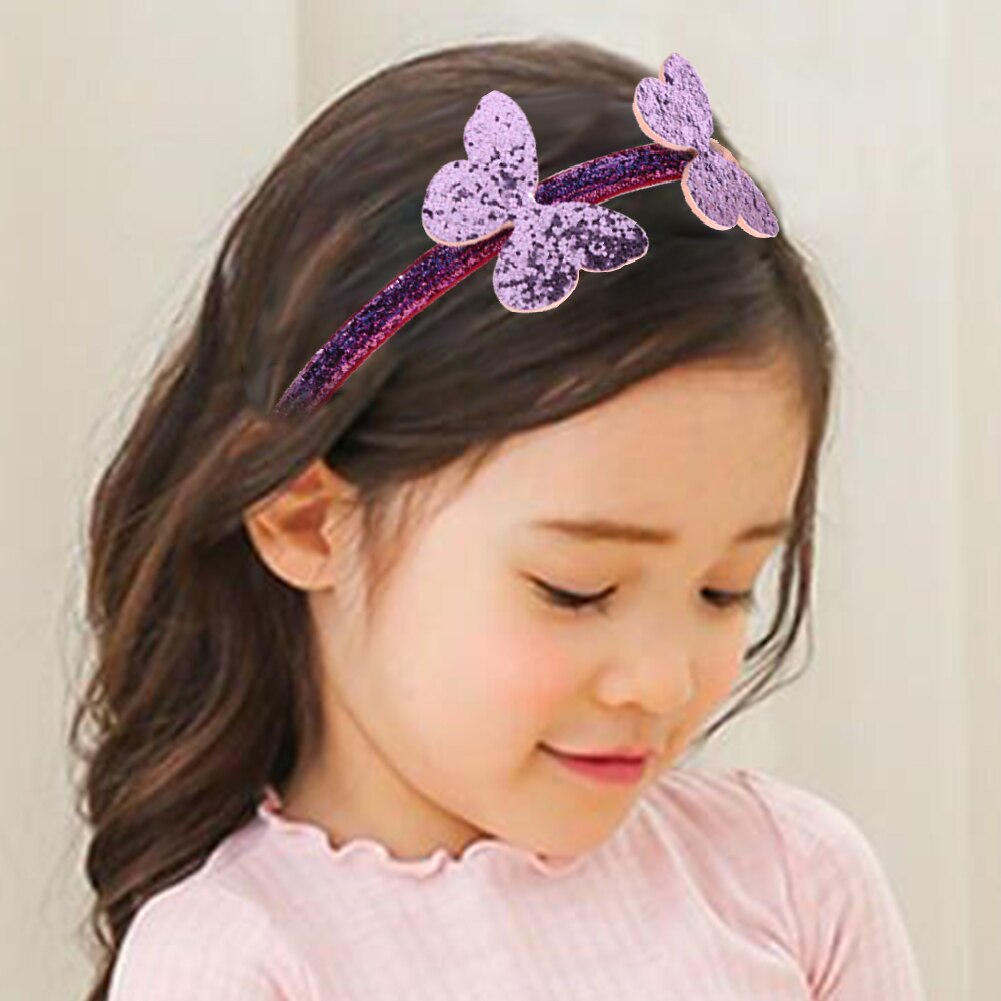 1 PC Girls Sparkly Headband Children Glitter Bows Headband Kids Sweet Head Hoop Party Highlight Wedding Head Wear