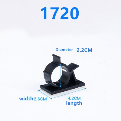 10pcs 0810/1013/1316/1720mm Cable Clips Adhesive Cord Management Wire Holder Organizer Clamp Fasteners Mayitr: 1720black
