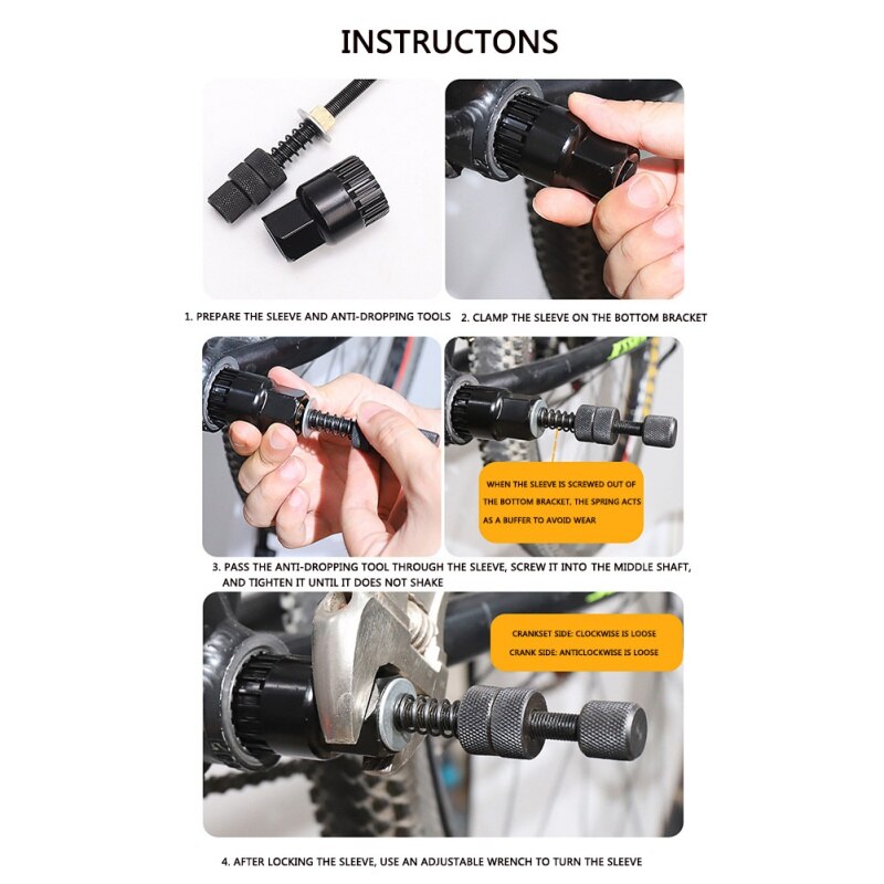 Bicycle Bottom Bracket Removal Tool Square Hole&amp;Spline Axis BB Bracket Anti Disassembly Tool Socket Fixing Rod