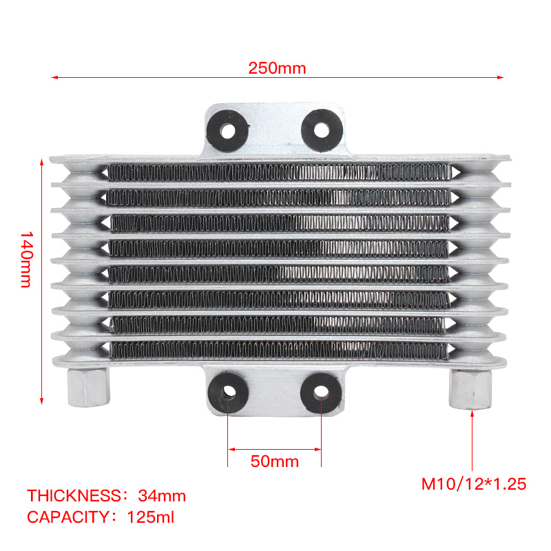 Moto Oliekoeler Motorfiets Radiator Fit Koelmotor Aluminium 125Ml 125cc-250cc Adapter Motocross Olie Koeler Crossmotor Atv