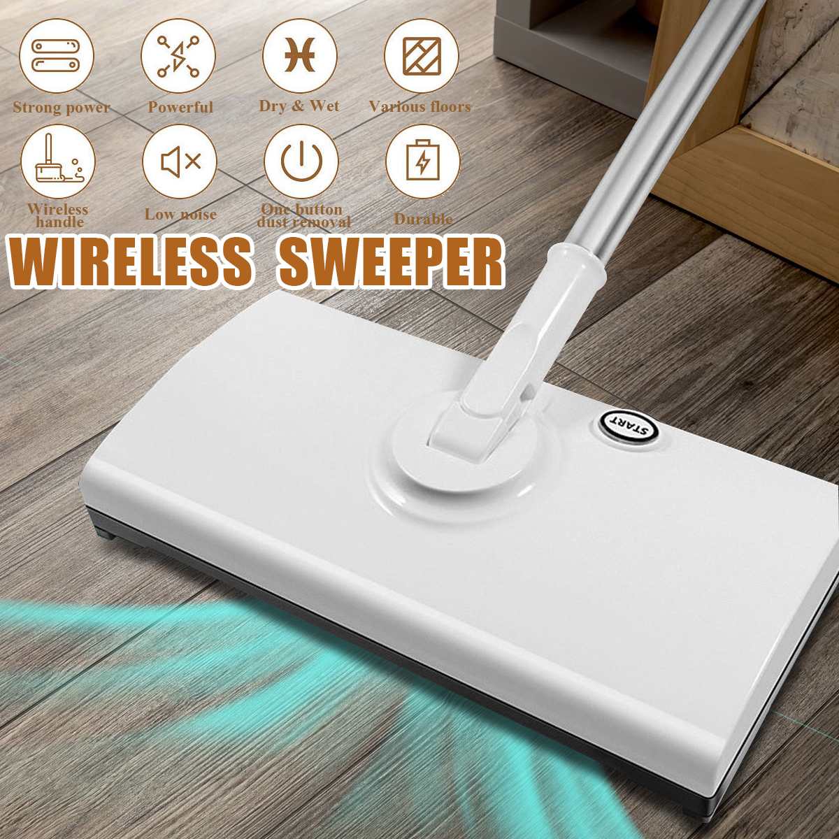 3 in 1 Electric Sweeping Mop Flat Mop Sweeping Vacuuming Mopping Wooden Floor Tiles Flat Cleaning USB Charging For home