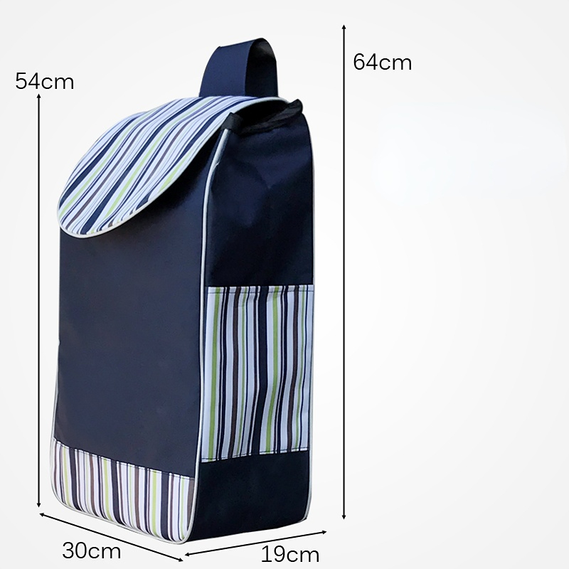 Multifunktionell vattentät kundvagnsväska för dragbar vikbar kundvagn resor marknad köp förvaring universella väskor: Svart