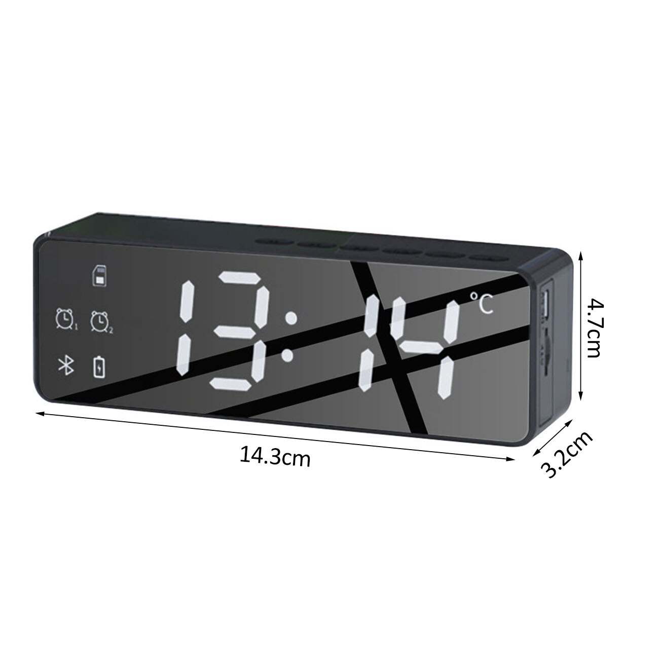 Wireless Bluetooth Speaker FM Radio Sound Box Desktop Alarm Clock Subwoofer Music Player TF Card Bass Speaker Boom For Xiaomi