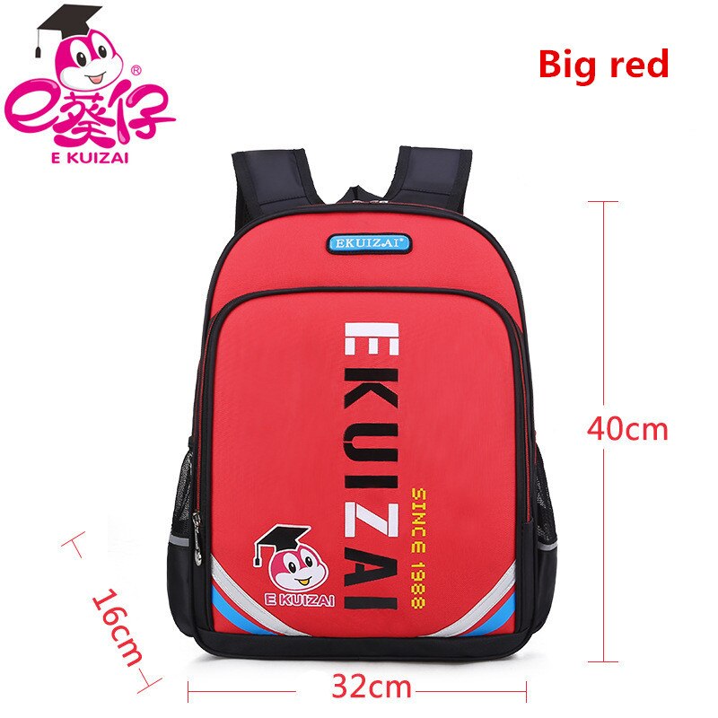 School Bags Double Shoulder School Backpacks For Teenagers Children Backpack Orthopedic School Bag Safety backpack: Big red