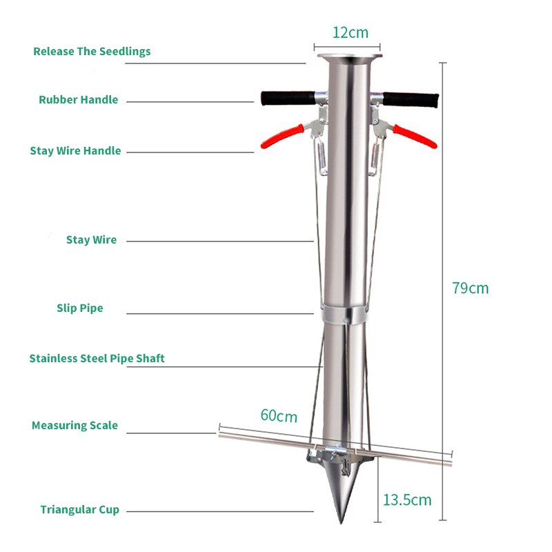 Garden Hand Tools For Planting Vegetables Agriculture Seedling Transplanter Rapid Sowing Stainless Steel Seedling Shifter