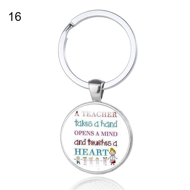 Voor lerarendag, onderwijsassistent, glazen hanger, sleutelhanger, sleutelhanger, waardering voor leraren, op voorraad: 16