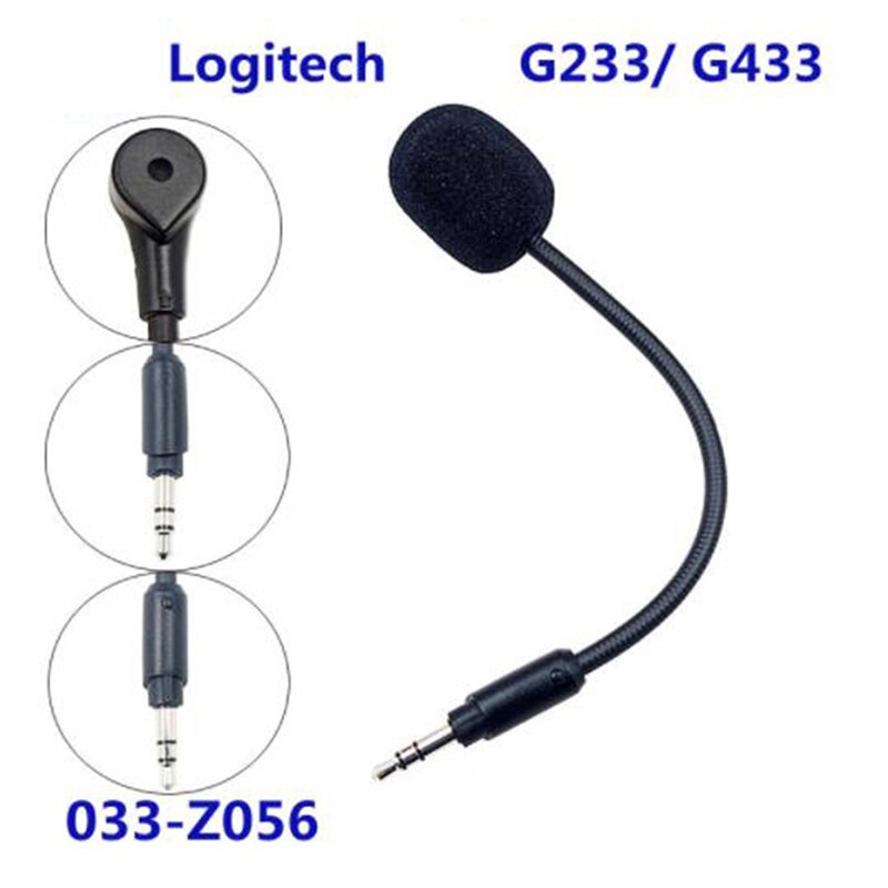Logitech G233 G433 Stereo Gaming Headset 3.5mm Headset Microphone Replacement Detachable Microphone Arm Brand