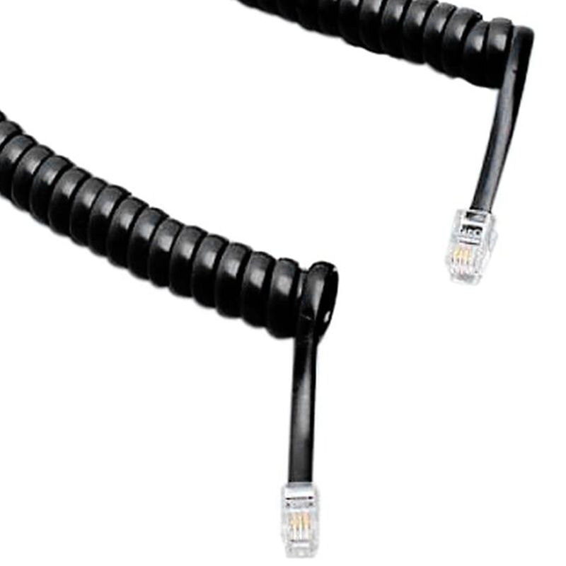 Cable de extensión de teléfono, bobina negra de 5,7 pies