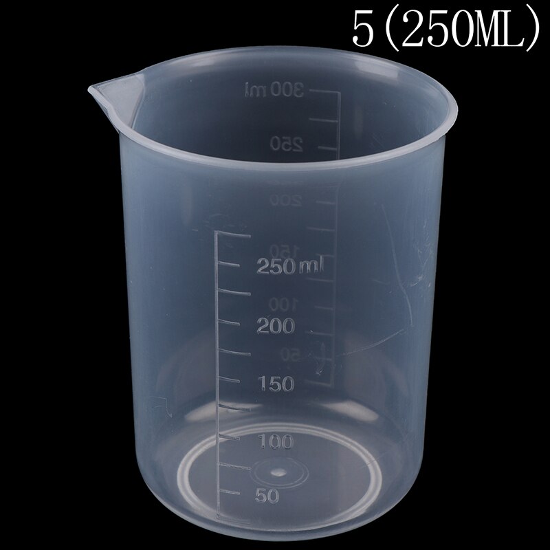 ! 2 stk gennemsigtigt køkken laboratorium plast volumetrisk bæger målekop 250ml/150ml/100ml/50ml/25ml: A5