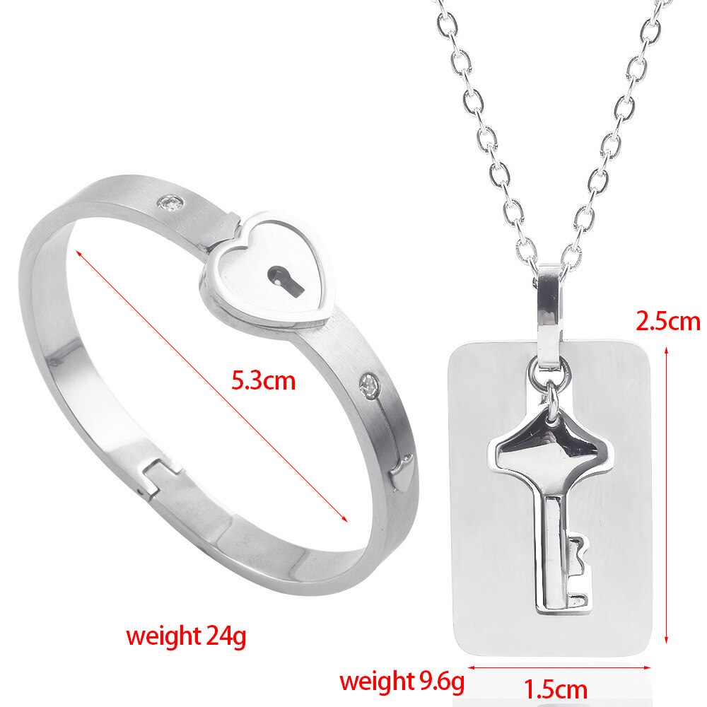 1 par til kæreste kæreste kærlighed lås armbånd med nøglehalskæde lille kærlighed jubilæum valentinsdag