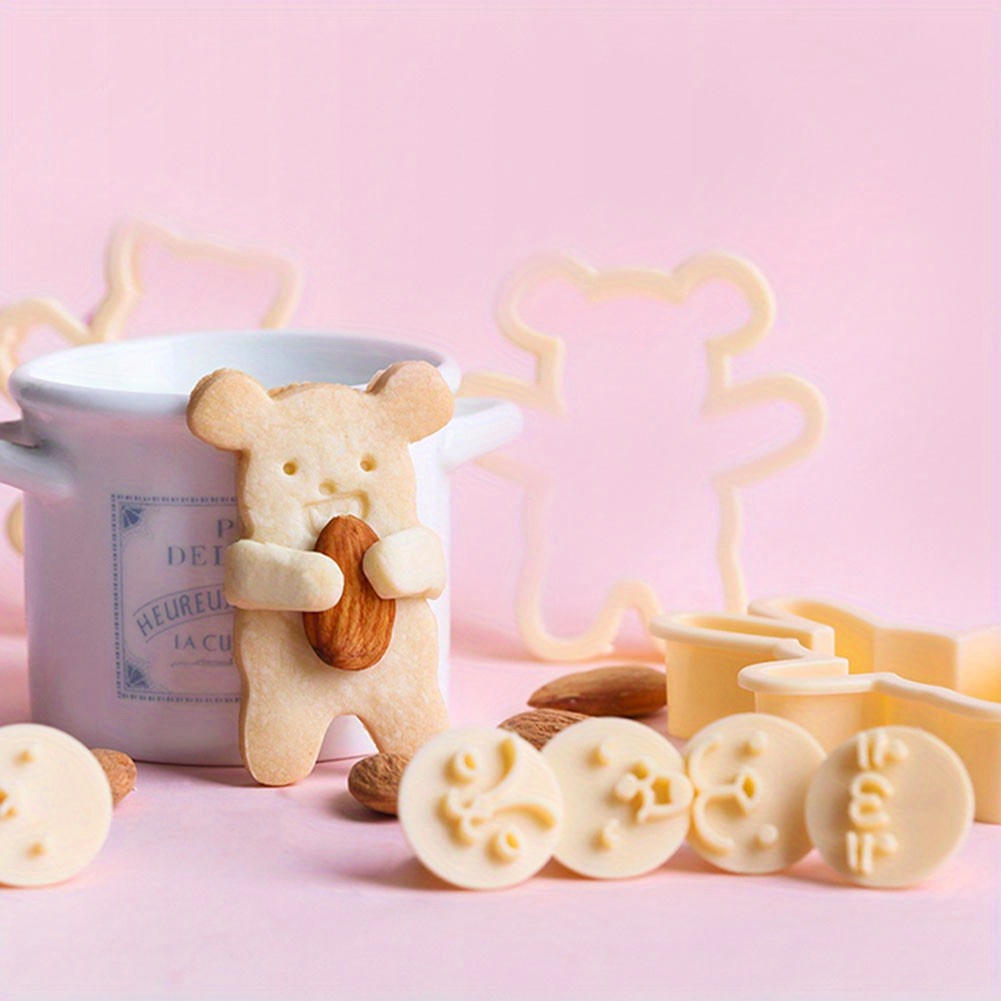 4-delige beer cookie cutter set fondant cutters taart decoratie mallen food deco cutter en stempel kit