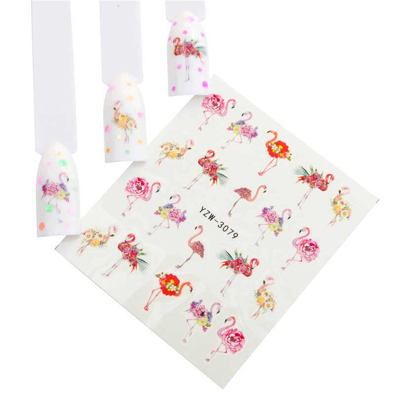 WUF 12 pièces autocollant pour ongles fleur filigrane curseur définit coloré vernis décalcomanies enveloppes pour manucure Nail Art accessoire: YZW-3079