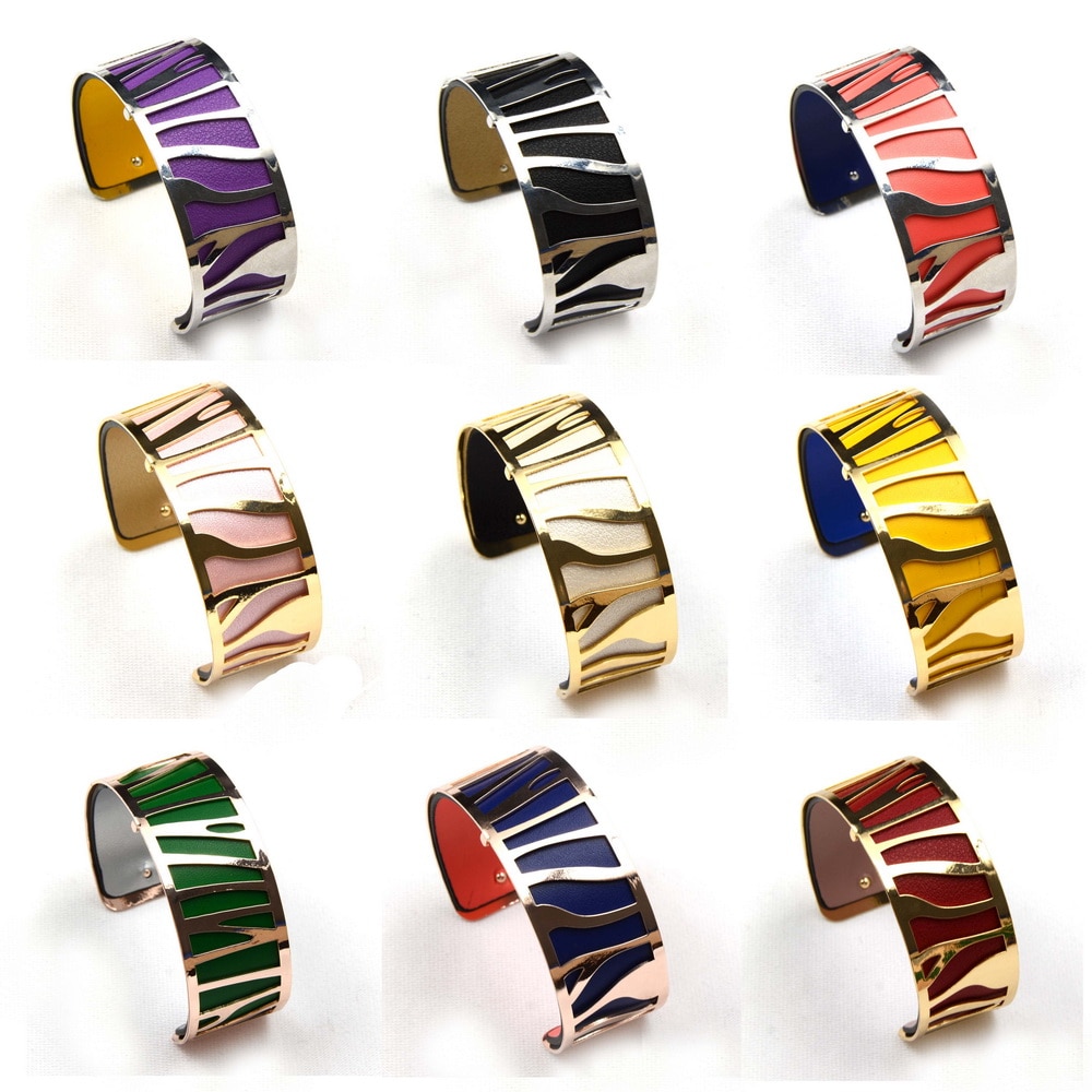 Pulsera de plata de primera ley con forma de Aro para mujer, brazalete ancho hueco, estilo Punk, europeo, 2,5 cm