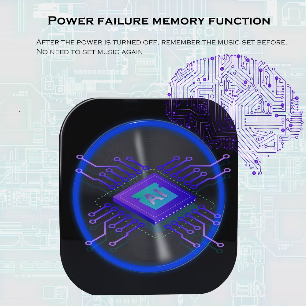 SMATRUL battery-free Cordless Bell button 2-1 receptor Cordless Bell Bell Bell without Wire to Proof D Water powered plug EU