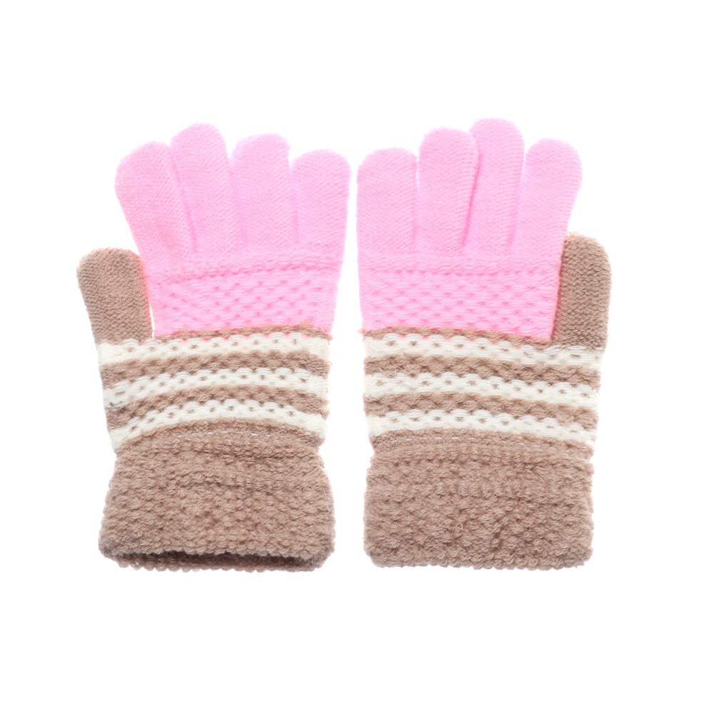 Nuevos guantes para niños bebés niñas Color caramelo estrella Casual guantes invierno cálido manoplas de punto guantes encantadores de dibujos animados: 1