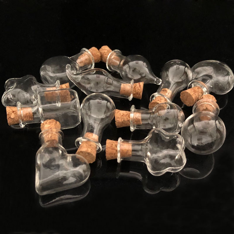 Mini frasco de vidro transparente, 50 peças amostra vazia garrafa dos desejos frascos de armazenamento vazio diy pingentes rolha decoração de casa rolha