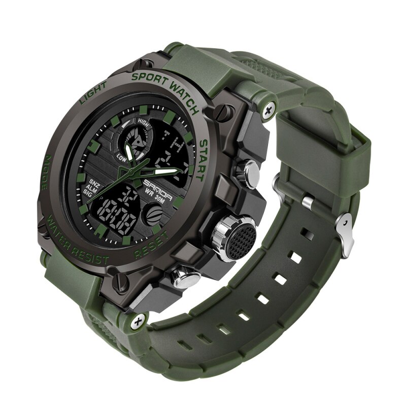 Reloj Digital SANDA estilo G para hombre, relojes deportivos militares con fecha, reloj de pulsera electrónico resistente al agua, reloj para hombre Orologio da uomo 739: Verde