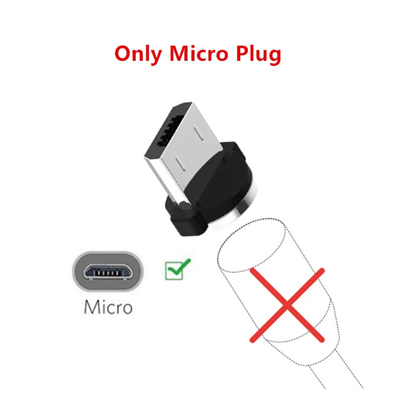 Magnétique Micro USB Câble de Charge Redmi 7A 6 5 vivo S1 Oppo A9 R11 Téléphone chargeur Mural Pour Huawei Y5 Y6 Y7 Y9 8A honneur 8X: Only Micro usb Plug