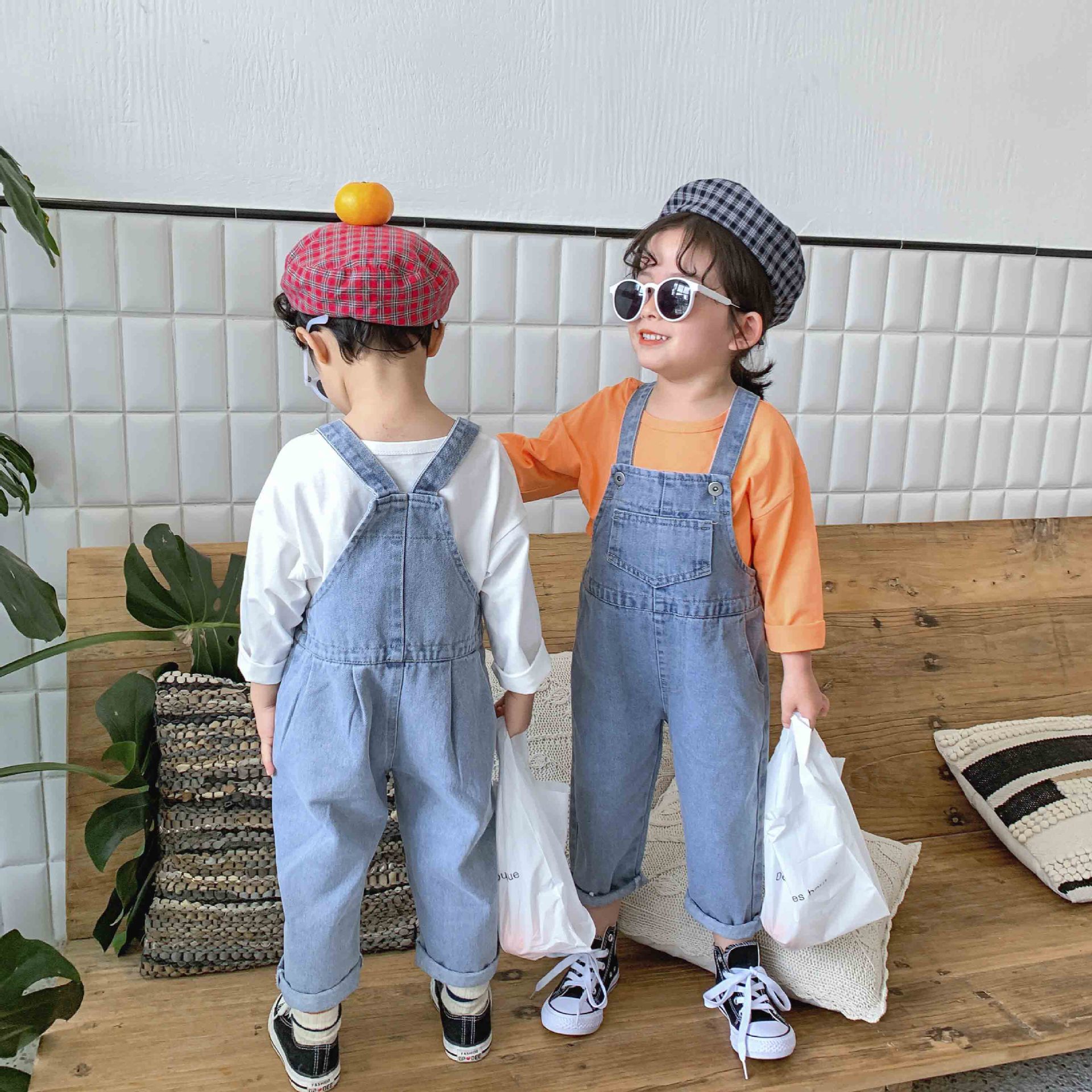 Unisex BabyJumpsuit Korean Autumn Casual Denim Overalls for Girls Toddler Boys Jeans Baby Child Overalls