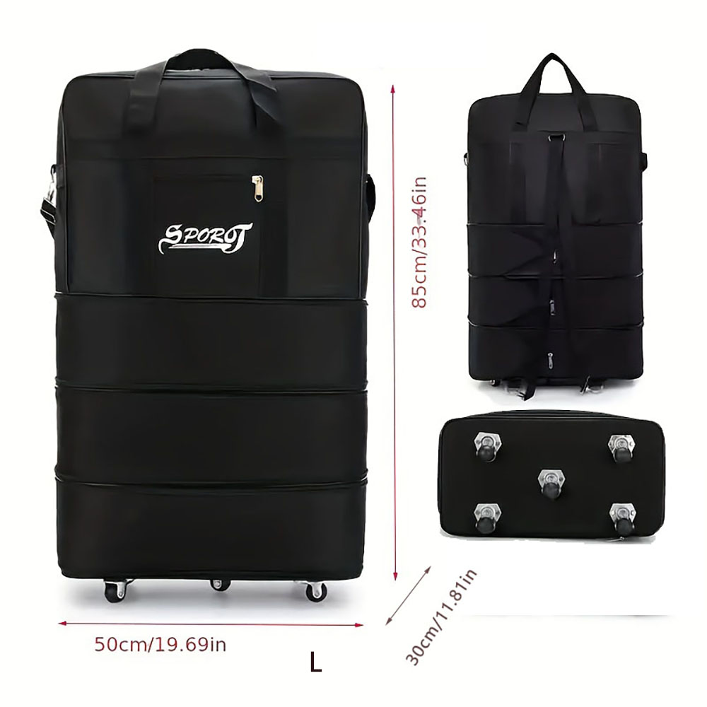 Paquete de viaje con ruedas para mujeres y hombres, equipaje con ruedas plegable expandible, Maleta negra versátil para viaje de fin de semana, bolsa de noche: Beige