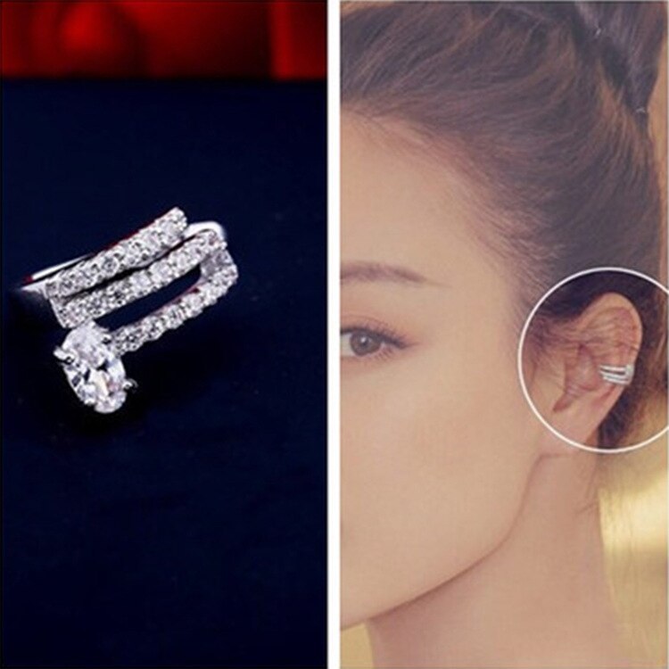 Women's Personality Earrings Pierced Ears Earrings Zircon High Simple Earrings