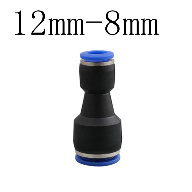 4mm 6mm 8mm 10mm 12mm 14mm 16mm Hose Tube Union Straight Reducer One Touch Air Pneumatic Push In Pipe Fitting Quick Connector: PG12-8
