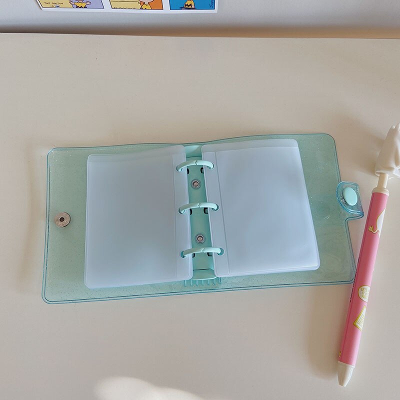 ARYA 10x10cm Portable Planner Notebook 3Holes Shiny Cute Mini Diary 3'' Photocard Album Holder Kawaii Diary Binder