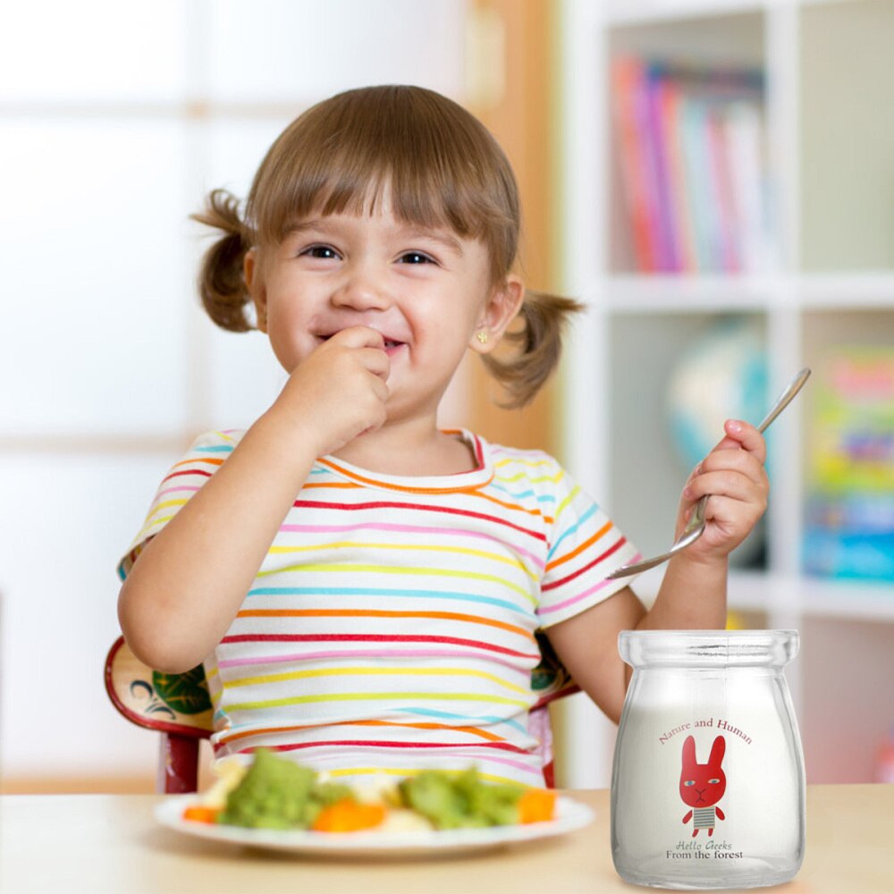 6PCS Yogurt Jars Clear Glass Pudding Jars With Lids Yogurt Glass Jar Container