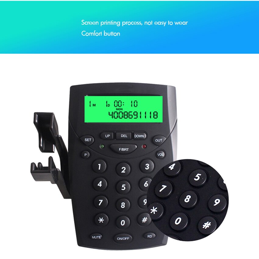 Telefoon Toetsenblok Met Headset Stand, call Center Wijzerplaat Key Pad Telefoon Zwart Snoer Toetsenblok Met Caller Id Voor Home &amp; Business