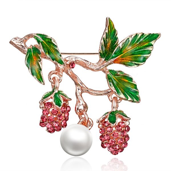 Zomer Kristal Parel Druif Bloem Broches Voor Vrouwen Leuke Luxe Boeket Broche Pin Mode-sieraden Elegante Bruiloft Accessoires: Grape 3