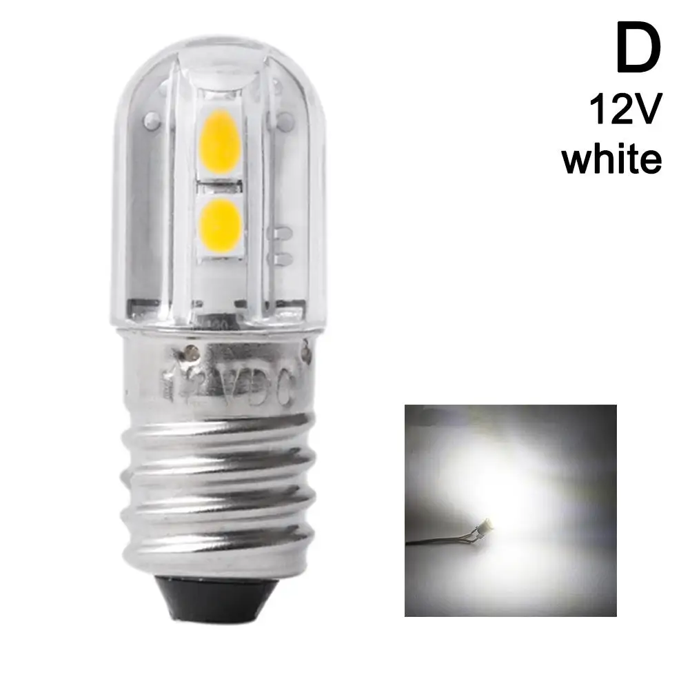 E10 bombilla LED, lámpara de trabajo de 6V y 12V, luz blanca cálida para linterna, Faro de Motor para bicicleta, 1 unidad: RGB