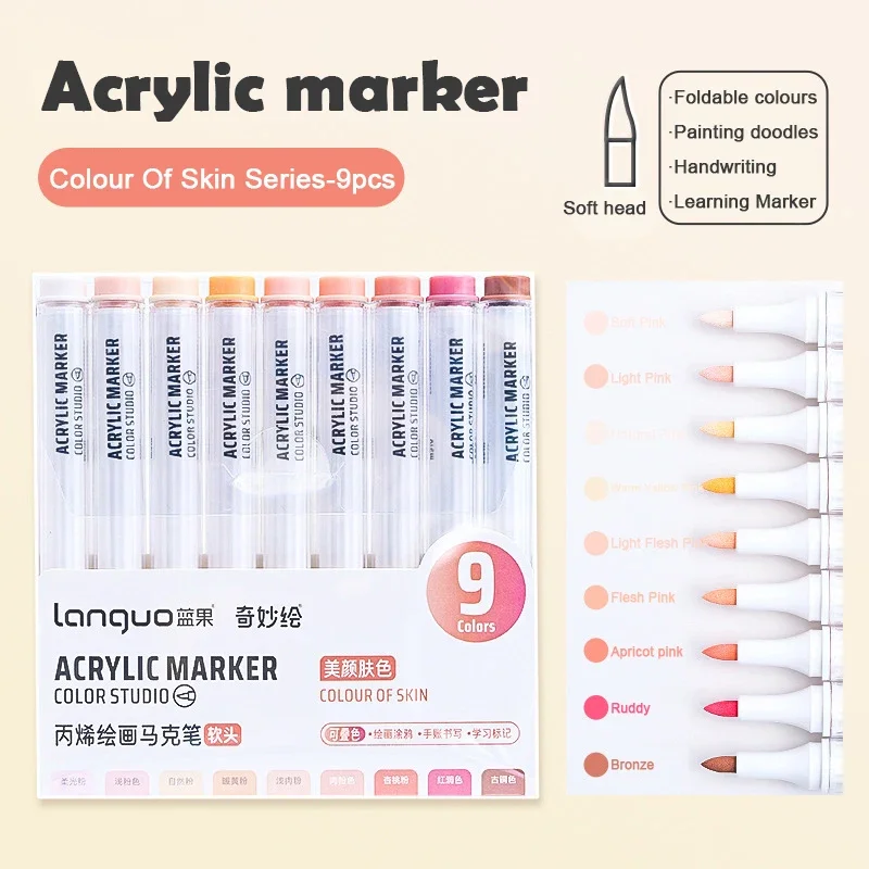 Conjunto de marcadores de tinta acrílica languo 144 cores marcadores de arte pintura desenho caneta graffiti para pedra disco cartão sapato vidro arte suprimentos: Laranja
