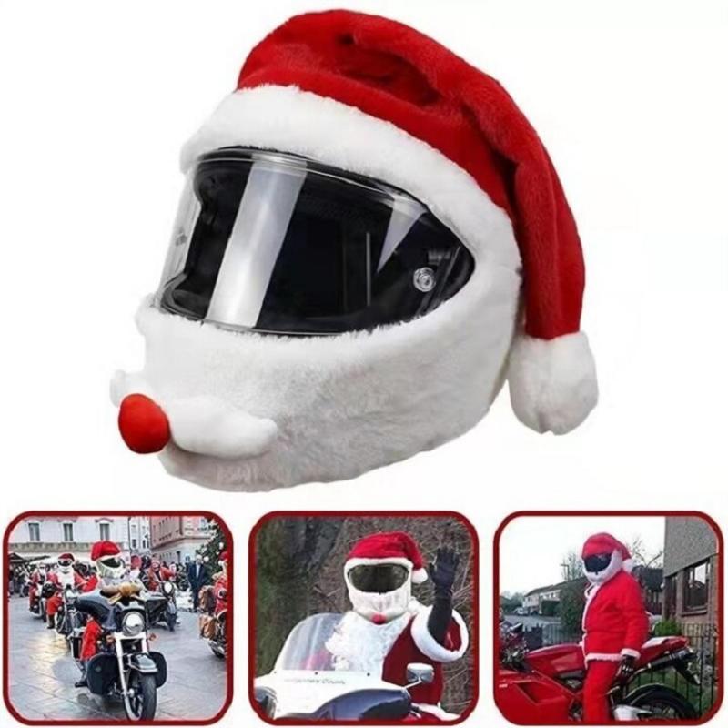 Kerst Hoed Helm Cover Outdoor Crazy Grappige Kerstman Cosplay Accessoire Fietshelm Cover Kerst Masker