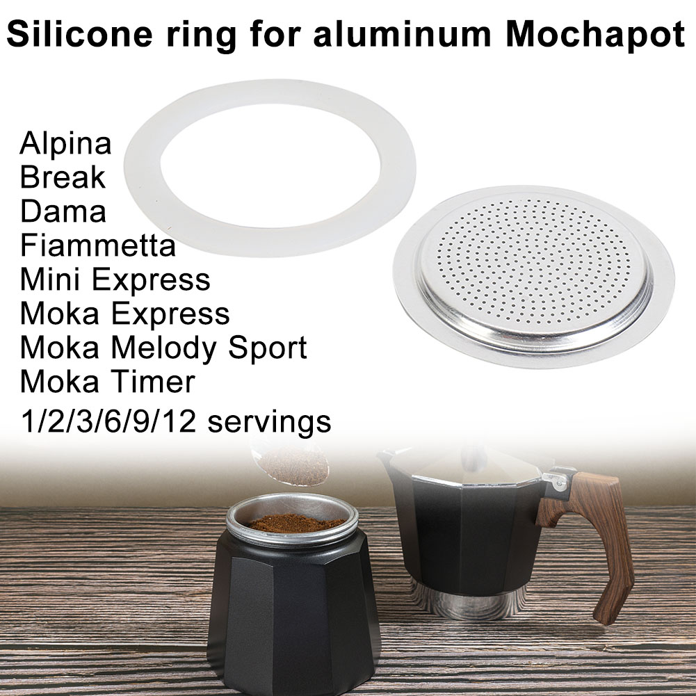 Coffee Rubber Rings Italian Moka Pot Flexible Washer Gasket Ring Coffeeware Replace For Cups Moka Pot Espresso Coffee Makers