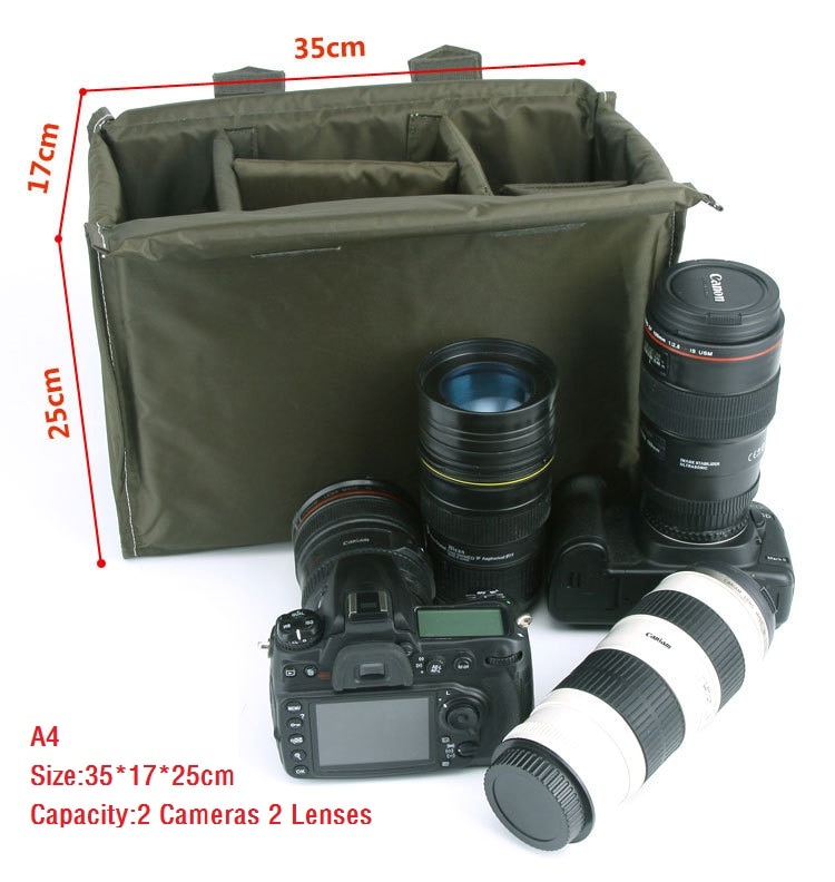 Camera Insert Bag Dslr Camera Mirrorless Bag Padded Insert Digital Photo Waterdichte Nylon Camcorder Tassen Voor Nikon Sony Canon
