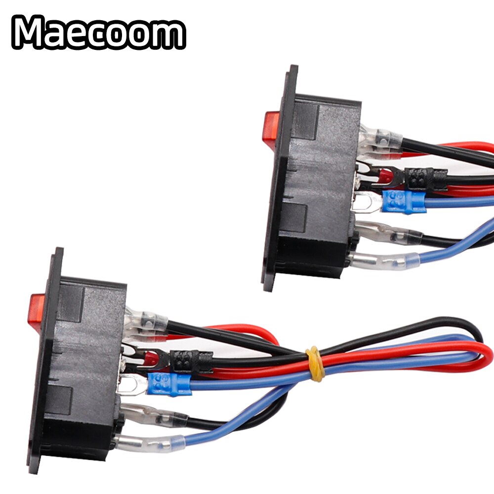 1/2/5 PCS 10A 250V Power Switch AC Power Outlet With Red Triple Rocker Switch Fused Module Plug For 3D Printer Parts