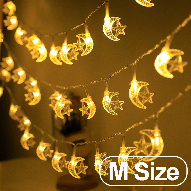 1-10M Led Lichterketten mond stern lampe Eid Mond Stern dekoration Hängen String licht leuchtende Sterne Mond ramadan hause dekoration: RGB / X