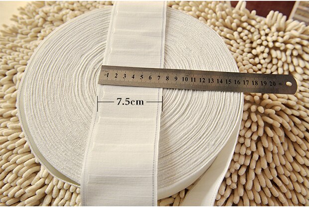 1pcs Curtain Multifunction Tape Curtains Heading Pull Pleated Tape Rod Header 4 Hooks/m White Tape Curtain Accessories