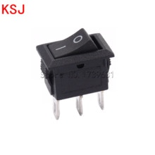10PCS 3 Pin 3A 250V 10*15mm Black Button Rocker Switch ON OFF AC 10X15 Mini Rocker Power Switches