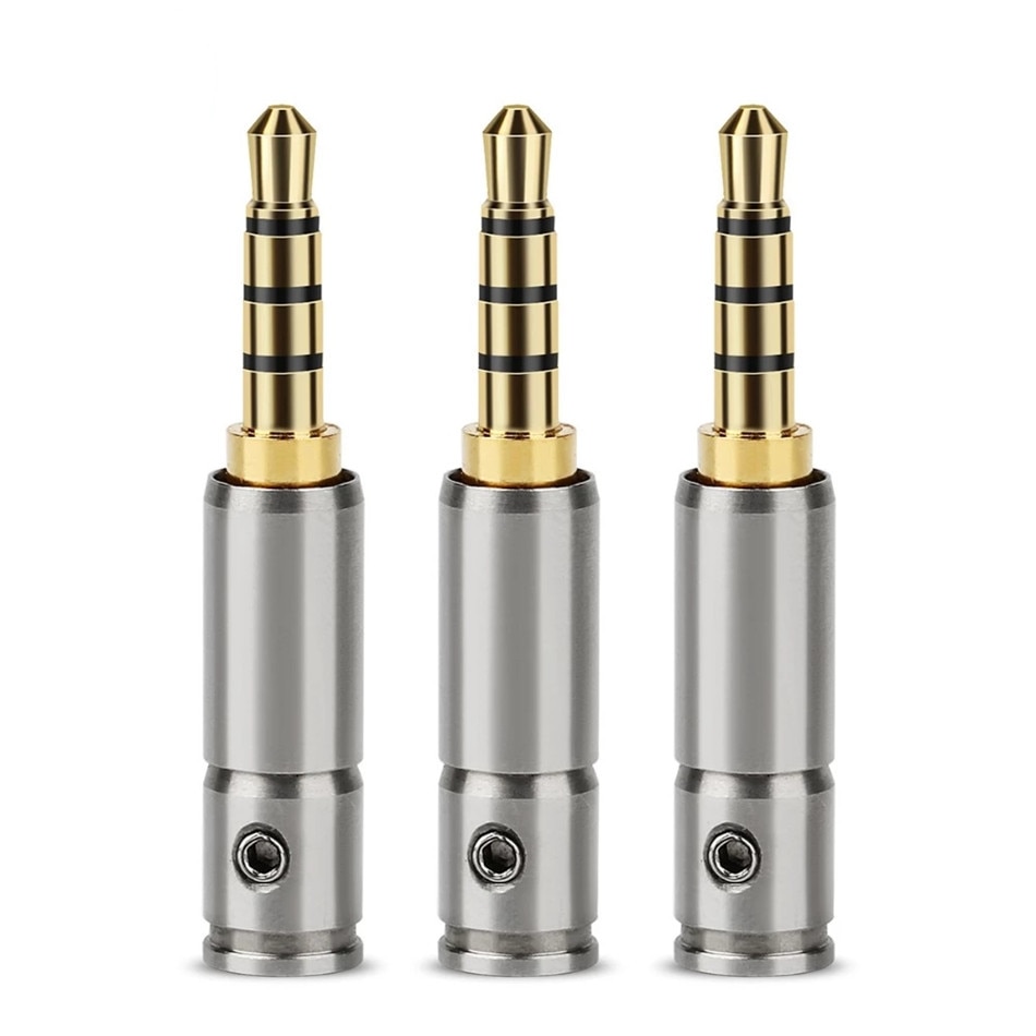 1/6/20/50pcs Headphone Plug 3.5 mm Jack 38mm Length 4 Pin Stereo Audio 3.5mm Plugs For 4.2mm Earphone Wire Solder Line Connector