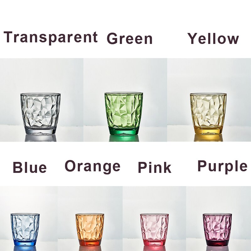 300ml Transparent Cups Acrylic Tumbler Plastic Beverage Juice Ice Tea Drinking Cups Reusable Unbreakable Glassware Kids