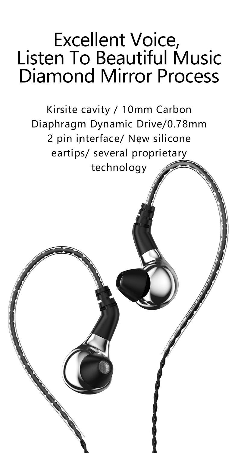 BLON-auriculares BL-03 BL03 con diafragma dinámico de carbono, dispositivo de audio de 10mm, para DJ, correr, con Cable de 2 pines, BL-05, ZSN PRO