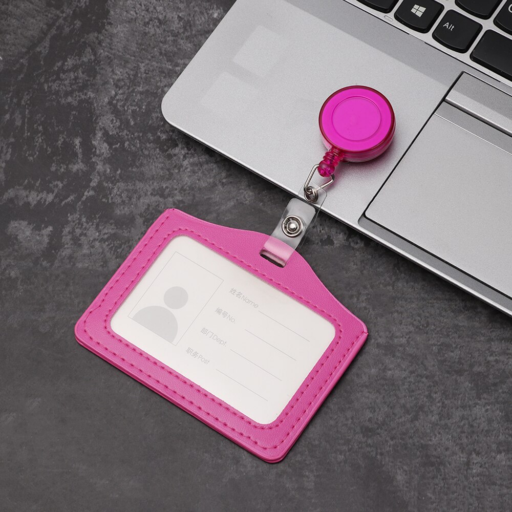 1PC wizytowniki do pracy ze stopu aluminium wizytowniki do pracy plakietka identyfikacyjna uchwyt smyczy Hot Vertical Metal ID pokrowiec biznesowy: Type2-rose red